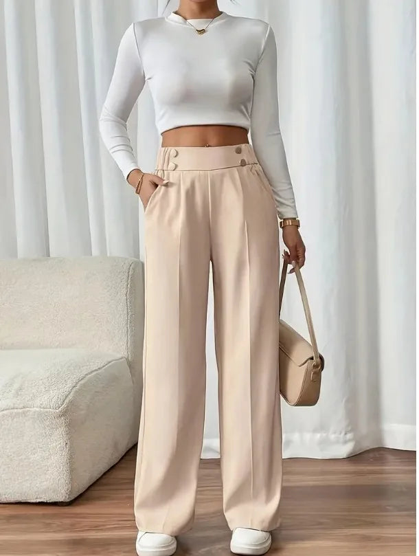 Women’s High Waist Straight Leg Office Trousers