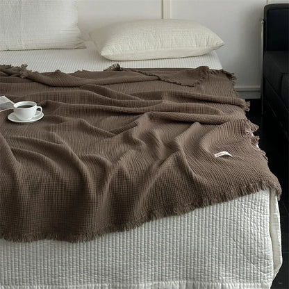 BowLift | Solid color cotton sofa blanket