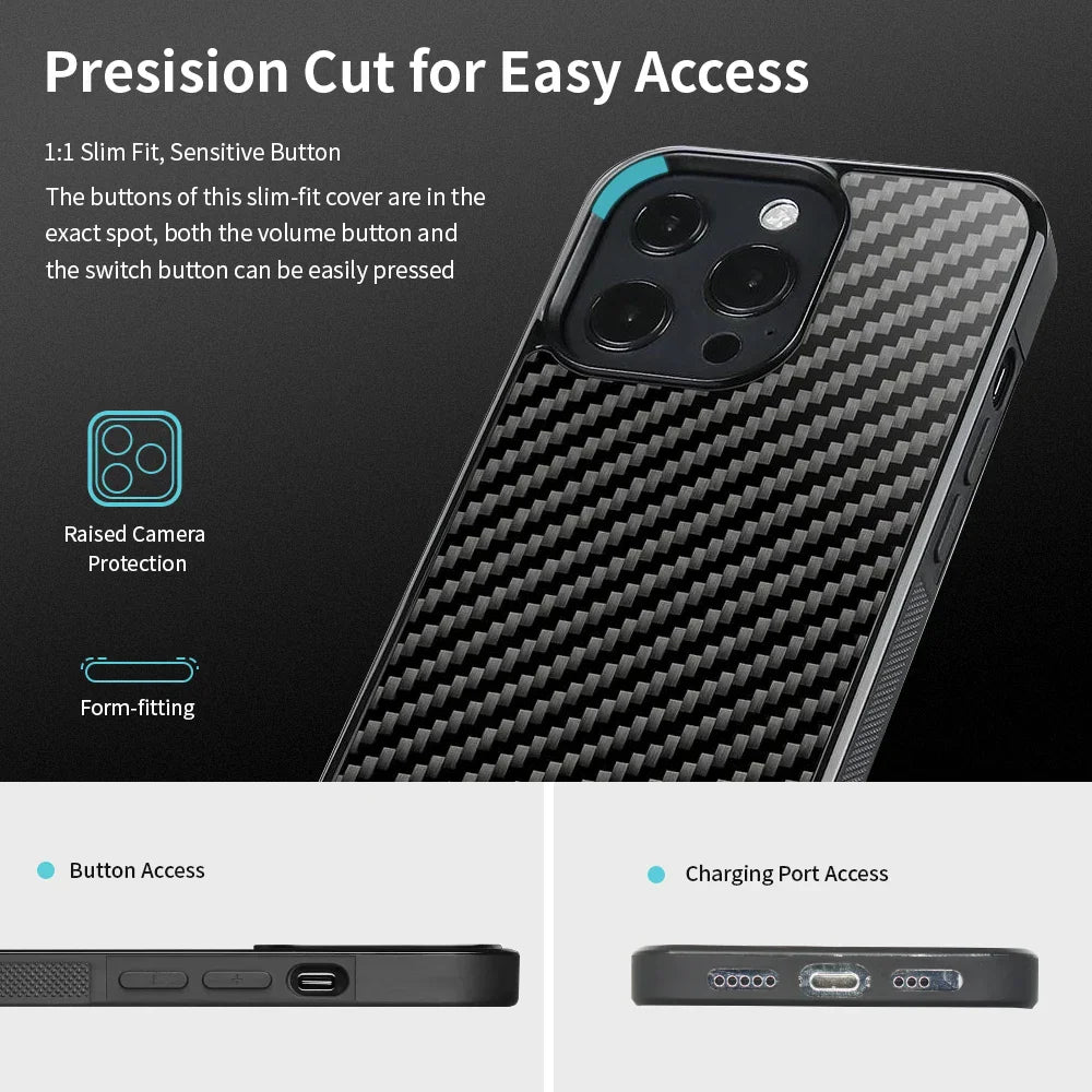 LZINA™ | Magsafe Carbon Fiber Shockproof iPhone Case