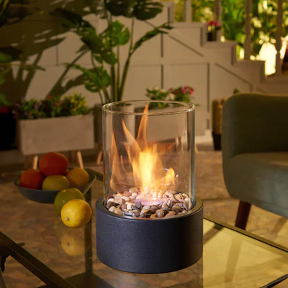 BowLift Table Fire Lantern – Sleek, Modern Decor for Cozy Ambience