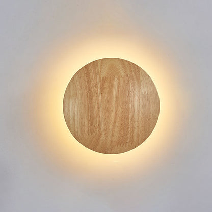 BowLift Modern Minimalist Wood LED Wall Light — Round, Irregular Oval Wall Lamp for Living Room