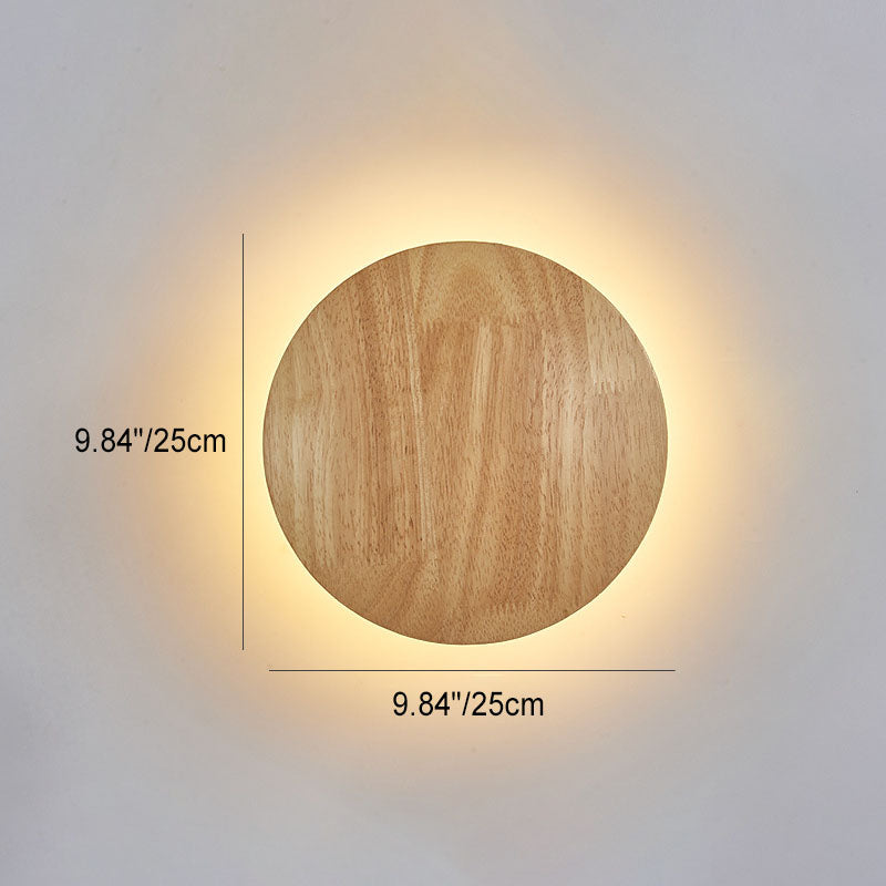 BowLift Modern Minimalist Wood LED Wall Light — Round, Irregular Oval Wall Lamp for Living Room