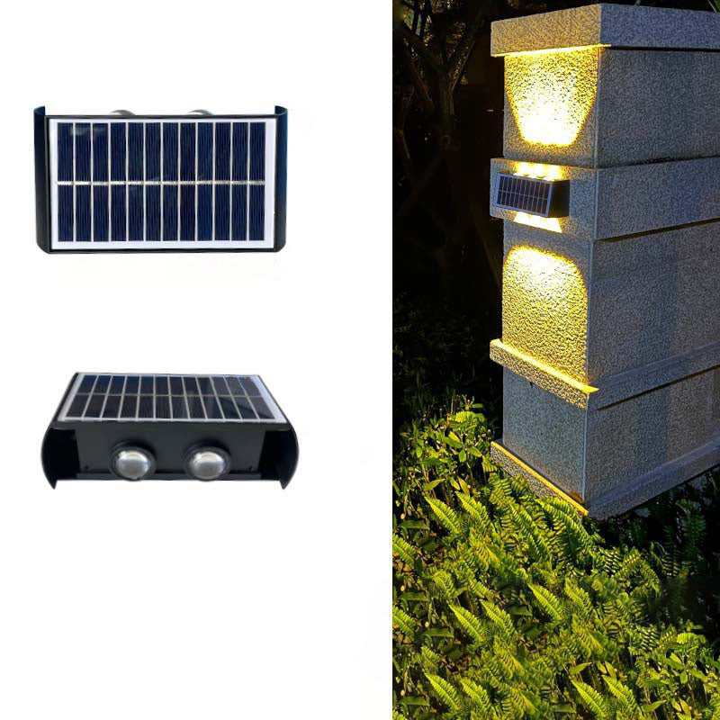 LZINA™ | Modern Simplicity Solar Waterproof Rectangular ABS PMMA LED Wall Light Lamp For Outdoor Patio