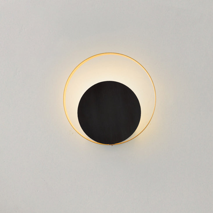 BowLift Modern Minimalist Iron Circle Ring One-Light Wall Sconce for Bedroom