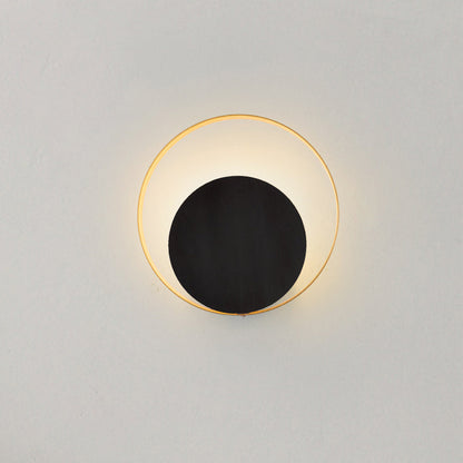 BowLift Modern Minimalist Iron Circle Ring One-Light Wall Sconce for Bedroom