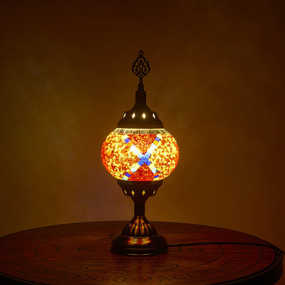 BowLift Traditional Tiffany-Style Romantic Oval Iron Enameled 1-Light Table Lamp for the Bedroom