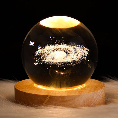 Enchanted Star System Crystal Ball USB LED Night Light Table Lamp