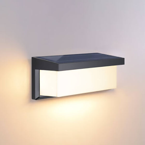 LZINA™ | Modern Minimalist Solar Rectangle PC LED Outdoor Wall Light Lamp For Outdoor Patio