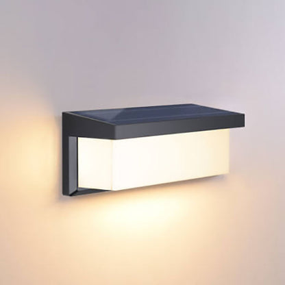 LZINA™ | Modern Minimalist Solar Rectangle PC LED Outdoor Wall Light Lamp For Outdoor Patio