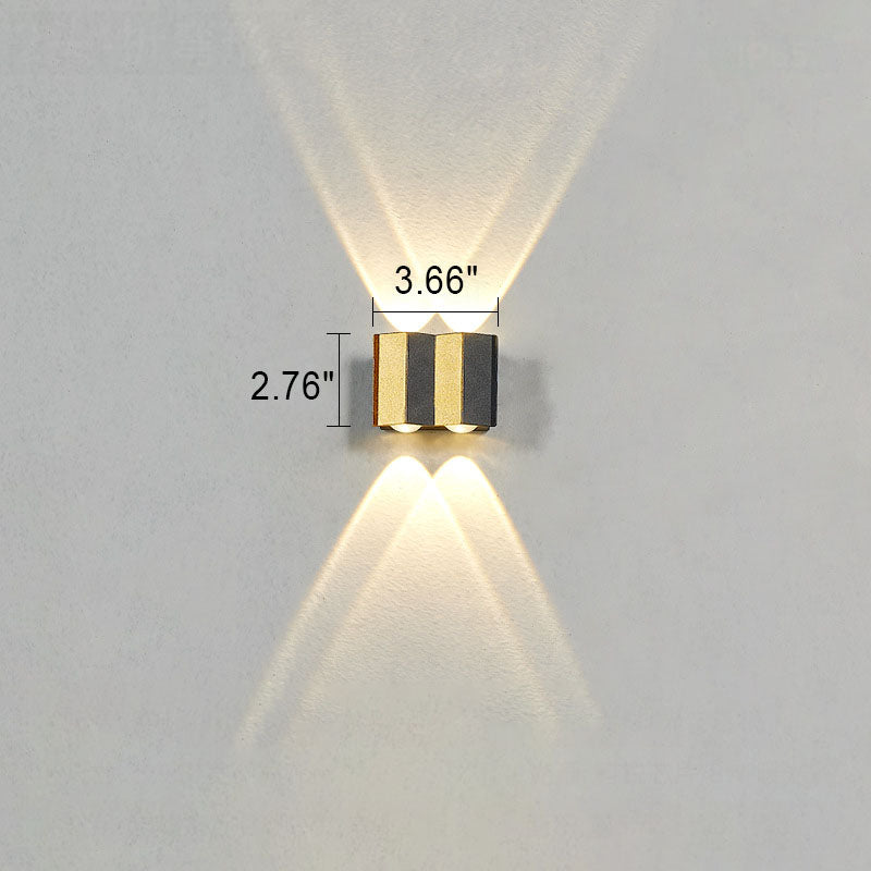 LZINA™ | Modern Light Luxury Golden Aluminium Outdoor Waterproof Terrace LED Wall Light Lamp