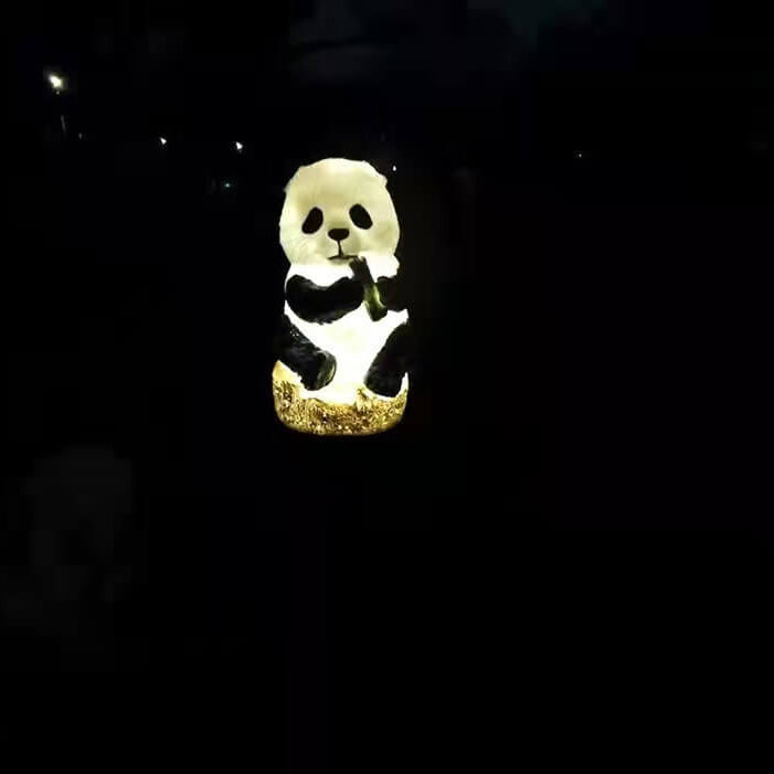 LZINA™ | Solar resin panda outdoor waterproof patio decoration ground light