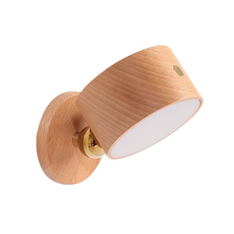 BowLift Wooden USB-Rechargeable Touch LED Night Light with Magnetic Wall Sconce