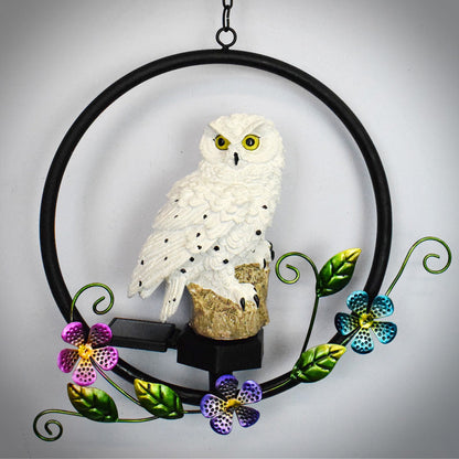 LZINA™ | European rustic owl solar waterproof outdoor garden pendant lights