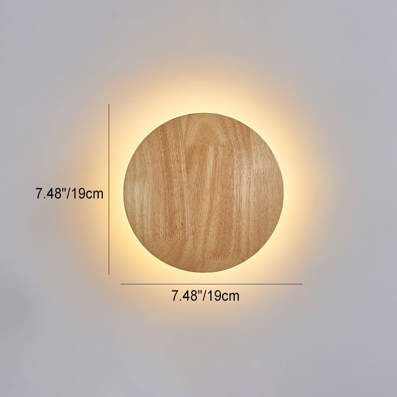 BowLift Modern Minimalist Wood LED Wall Light — Round, Irregular Oval Wall Lamp for Living Room