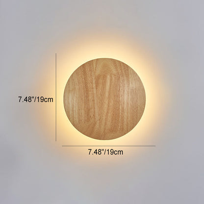 BowLift Modern Minimalist Wood LED Wall Light — Round, Irregular Oval Wall Lamp for Living Room