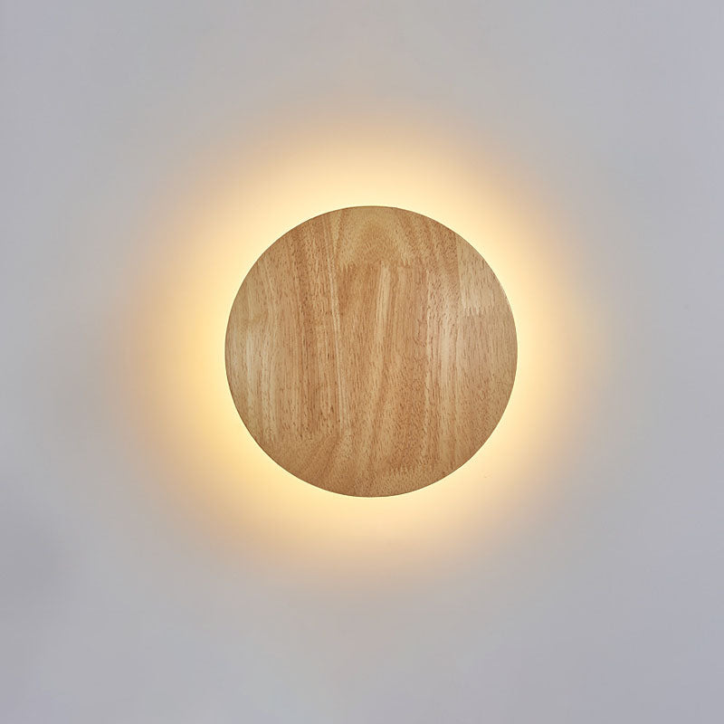 BowLift Modern Minimalist Wood LED Wall Light — Round, Irregular Oval Wall Lamp for Living Room