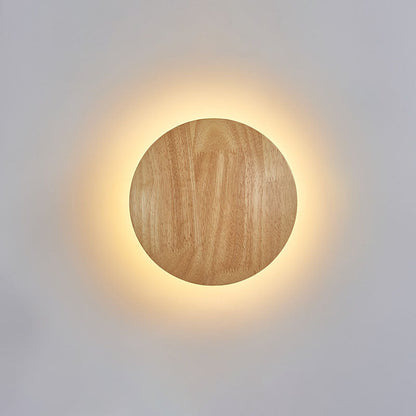 BowLift Modern Minimalist Wood LED Wall Light — Round, Irregular Oval Wall Lamp for Living Room
