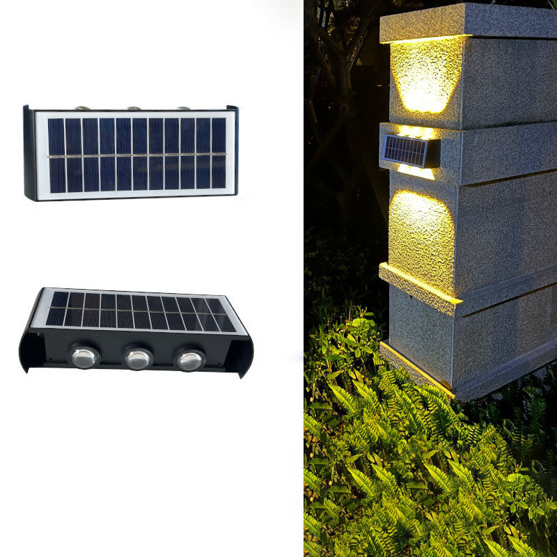 LZINA™ | Modern Simplicity Solar Waterproof Rectangular ABS PMMA LED Wall Light Lamp For Outdoor Patio