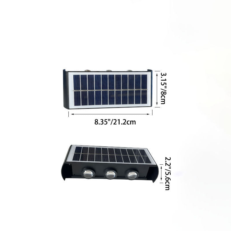 LZINA™ | Modern Simplicity Solar Waterproof Rectangular ABS PMMA LED Wall Light Lamp For Outdoor Patio