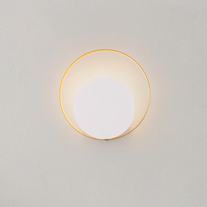 BowLift Modern Minimalist Iron Circle Ring One-Light Wall Sconce for Bedroom
