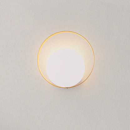 BowLift Modern Minimalist Iron Circle Ring One-Light Wall Sconce for Bedroom