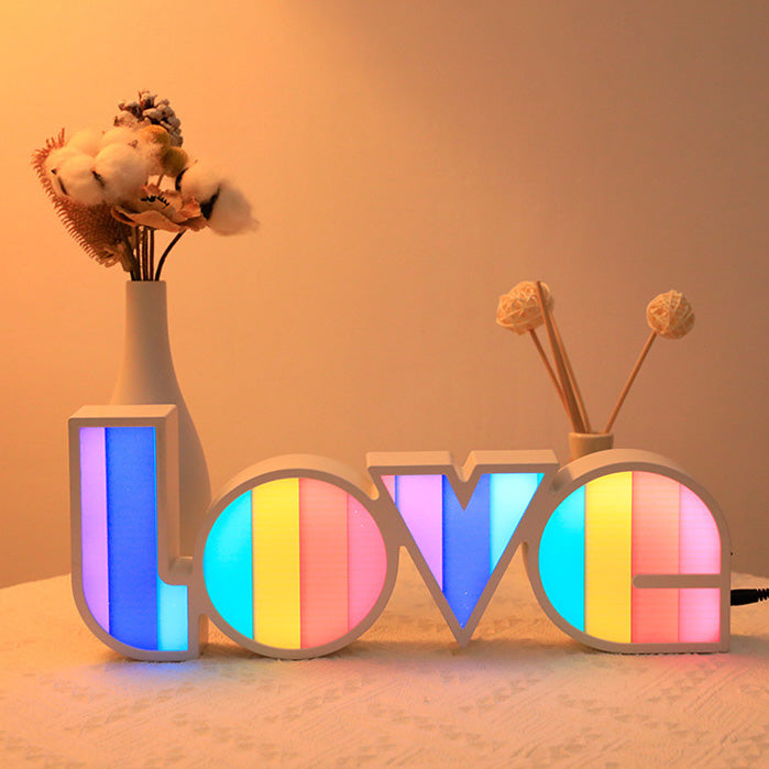 BowLift Modern Art Deco Waterproof PS Love Letters LED Table Lamp – Perfect Bedroom Accent