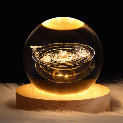 Enchanted Star System Crystal Ball USB LED Night Light Table Lamp