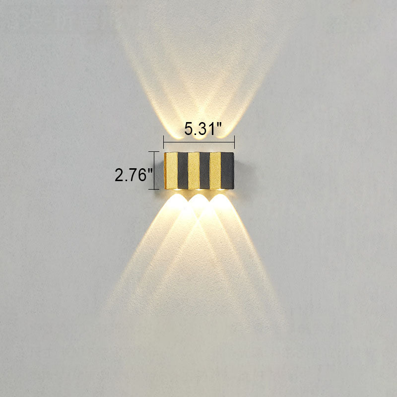 LZINA™ | Modern Light Luxury Golden Aluminium Outdoor Waterproof Terrace LED Wall Light Lamp