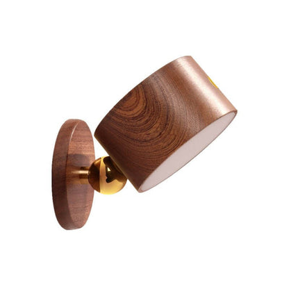 BowLift Wooden USB-Rechargeable Touch LED Night Light with Magnetic Wall Sconce