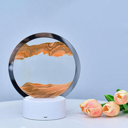 BowLift Creative Round Hourglass Quicksand 3D LED Night Light Table Lamp