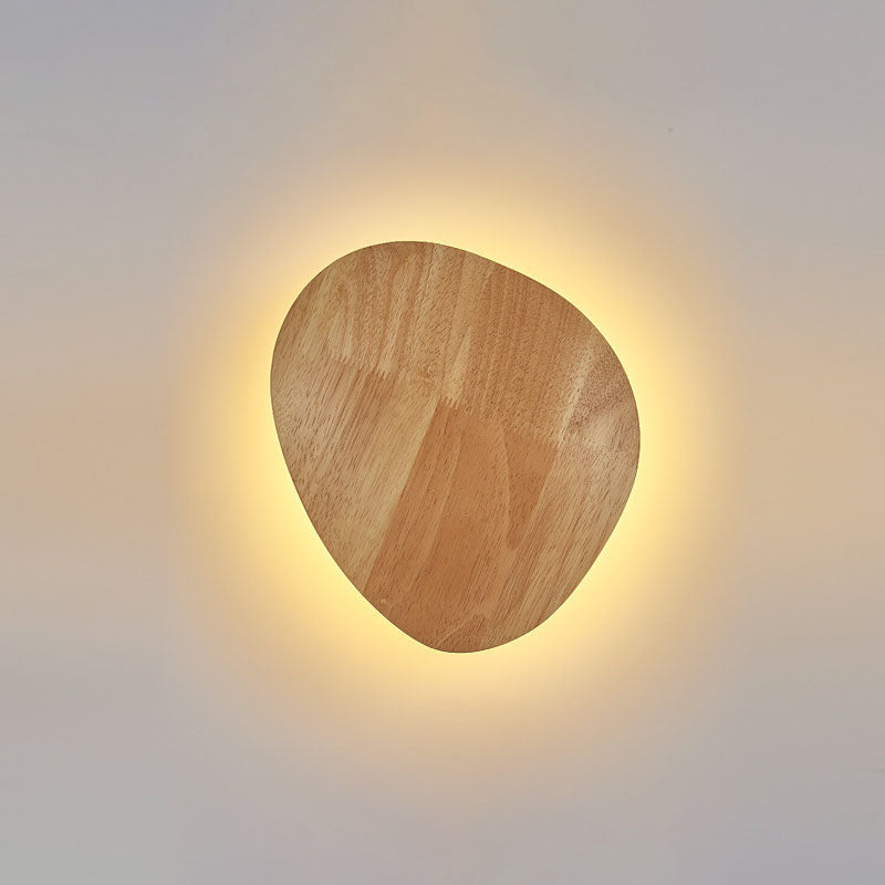 BowLift Modern Minimalist Wood LED Wall Light — Round, Irregular Oval Wall Lamp for Living Room