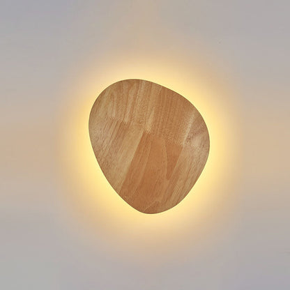 BowLift Modern Minimalist Wood LED Wall Light — Round, Irregular Oval Wall Lamp for Living Room