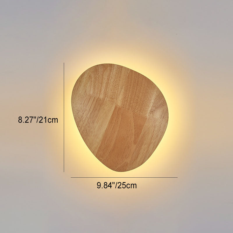 BowLift Modern Minimalist Wood LED Wall Light — Round, Irregular Oval Wall Lamp for Living Room