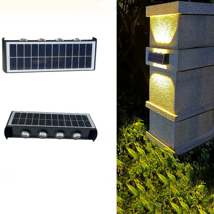 LZINA™ | Modern Simplicity Solar Waterproof Rectangular ABS PMMA LED Wall Light Lamp For Outdoor Patio