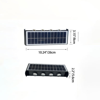 LZINA™ | Modern Simplicity Solar Waterproof Rectangular ABS PMMA LED Wall Light Lamp For Outdoor Patio