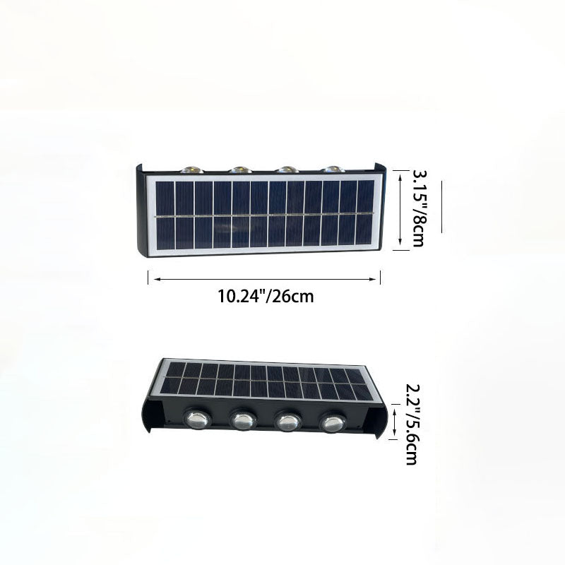 LZINA™ | Modern Simplicity Solar Waterproof Rectangular ABS PMMA LED Wall Light Lamp For Outdoor Patio