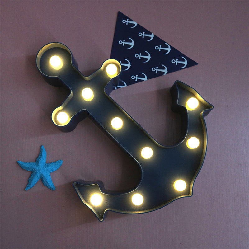 BowLift Scandinavian-Modern Boat Anchor LED Wall Sconce — Battery-Powered ABS Lamp