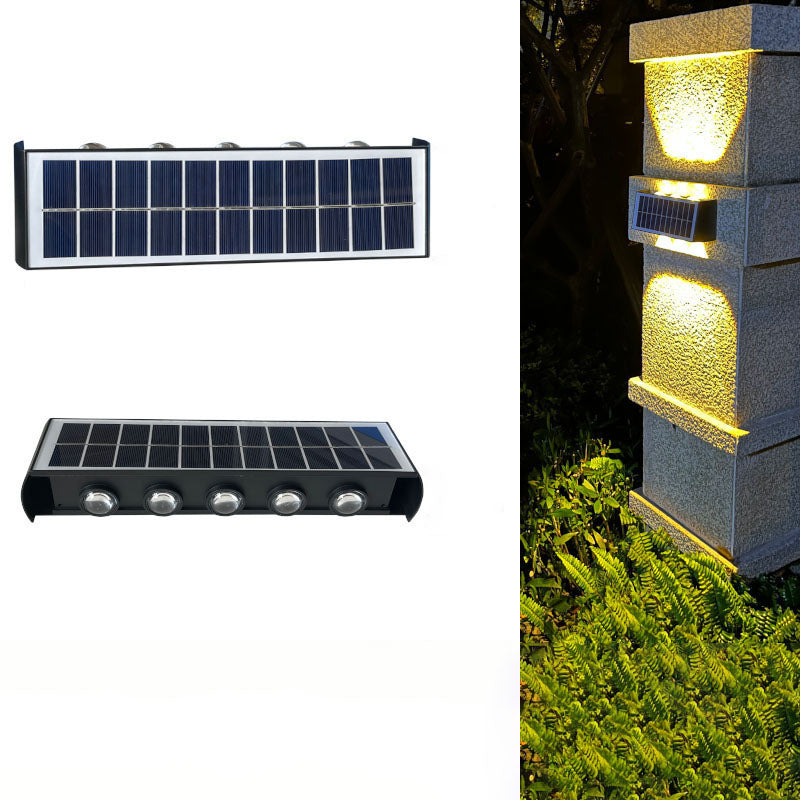 LZINA™ | Modern Simplicity Solar Waterproof Rectangular ABS PMMA LED Wall Light Lamp For Outdoor Patio