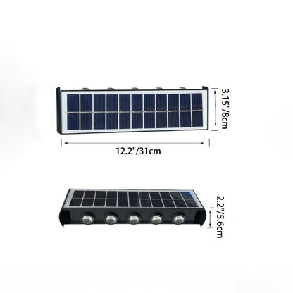 LZINA™ | Modern Simplicity Solar Waterproof Rectangular ABS PMMA LED Wall Light Lamp For Outdoor Patio