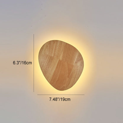 BowLift Modern Minimalist Wood LED Wall Light — Round, Irregular Oval Wall Lamp for Living Room