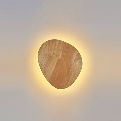 BowLift Modern Minimalist Wood LED Wall Light — Round, Irregular Oval Wall Lamp for Living Room