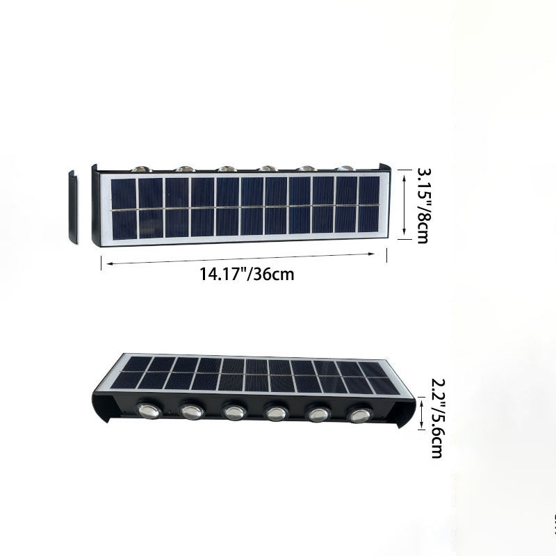 LZINA™ | Modern Simplicity Solar Waterproof Rectangular ABS PMMA LED Wall Light Lamp For Outdoor Patio