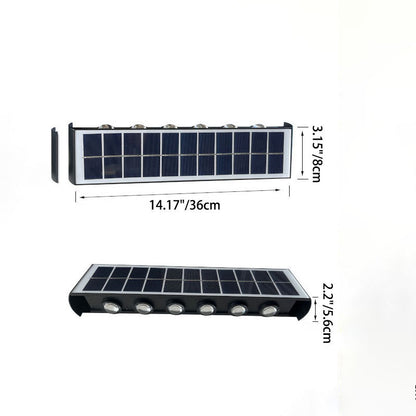 LZINA™ | Modern Simplicity Solar Waterproof Rectangular ABS PMMA LED Wall Light Lamp For Outdoor Patio