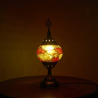 BowLift Traditional Tiffany-Style Romantic Oval Iron Enameled 1-Light Table Lamp for the Bedroom
