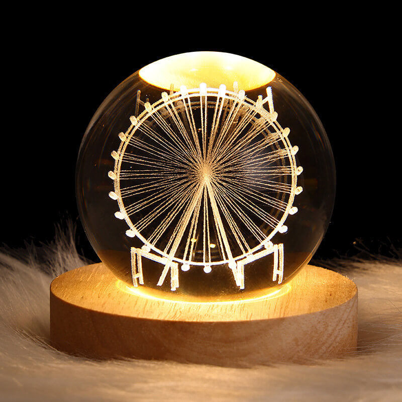 Enchanted Star System Crystal Ball USB LED Night Light Table Lamp