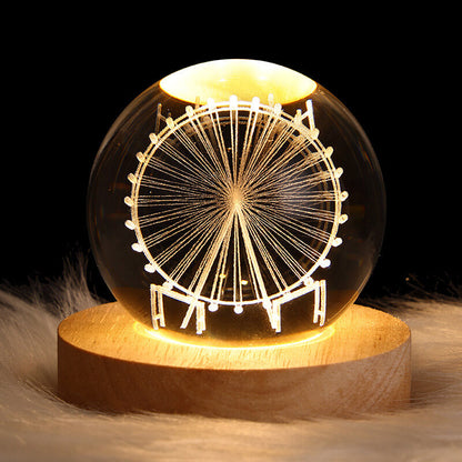 Enchanted Star System Crystal Ball USB LED Night Light Table Lamp