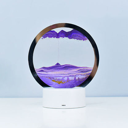 BowLift Creative Round Hourglass Quicksand 3D LED Night Light Table Lamp