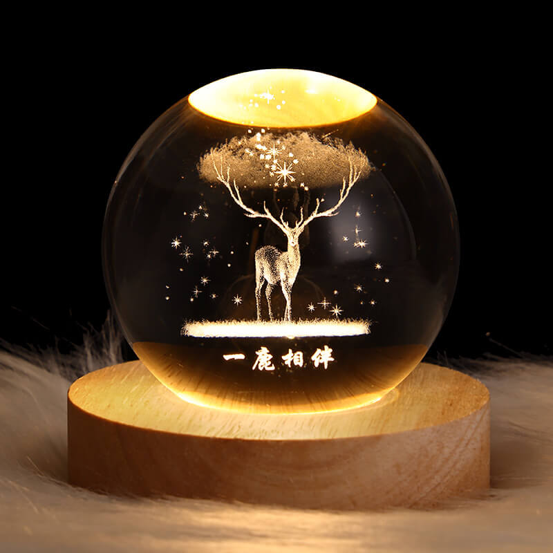Enchanted Star System Crystal Ball USB LED Night Light Table Lamp