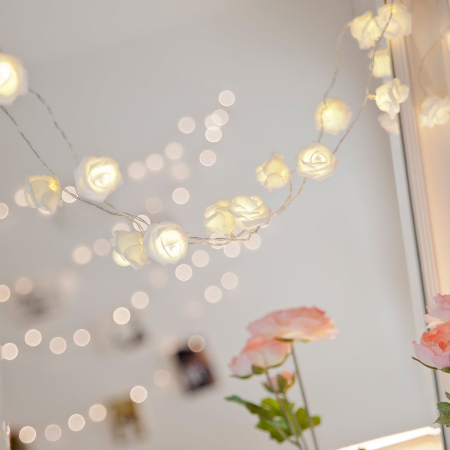 BowLift 30 LED Rose Fairy Lights – Warm White Glow
