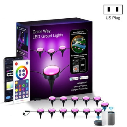 LZINA™ | CP01 Outdoor WIFI Smart APP Control Garden Light Music Synchronization Outdoor Ground Lights (US Plug)